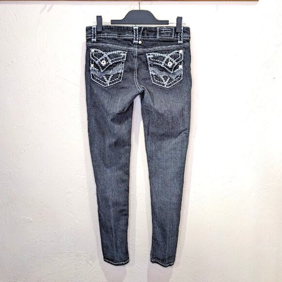 Hydraulic Denim - Hydraulic Jeans Womens 7 Low Rise Embellished Pocket y2k Skinny Jeans